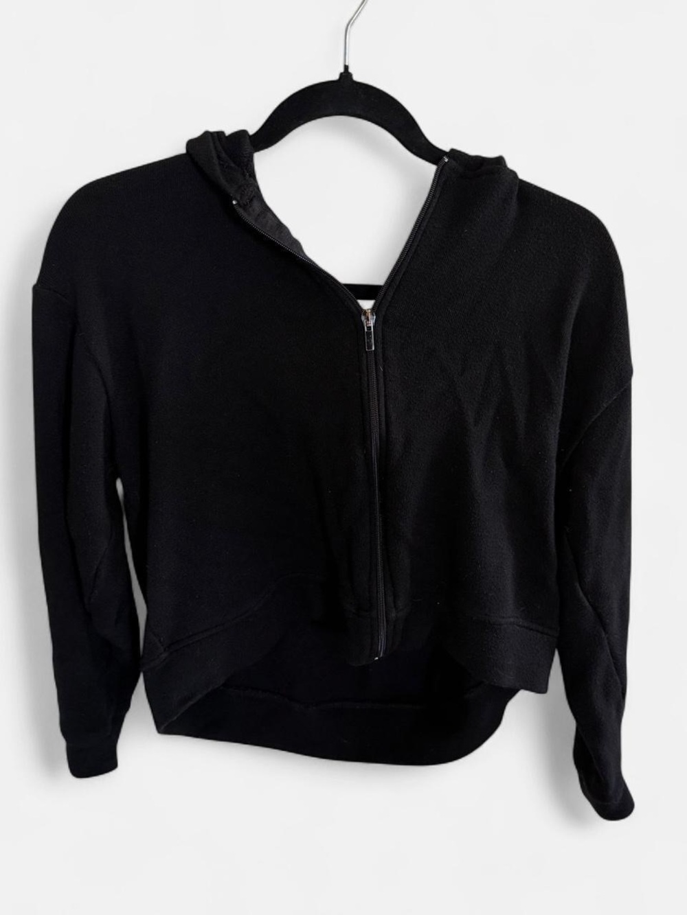 Zara Black Hooded Zip-Up Jacket